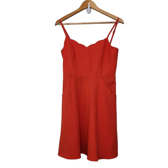 Market and Spruce Womens Mini Dress Size M Orange Solid Polyester Sleeveless - Picture 1 of 9